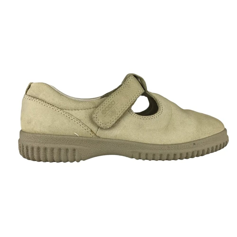 Ecco Womens Beige Leather Round Toe Casual Mary Jane Shoes Size EUR 36 US 5.5
